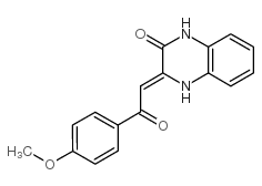 (Z)-3,4-二氢-3-(2-(4-甲氧基苯基)-2-氧代亚乙基)-2(1h)-喹噁啉酮结构式