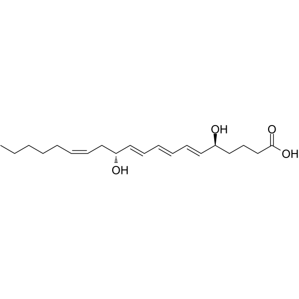 (5S,6E,8E,10E,12R,14Z)-5,12-二羟基二十碳-6,8,10,14-四烯酸结构式