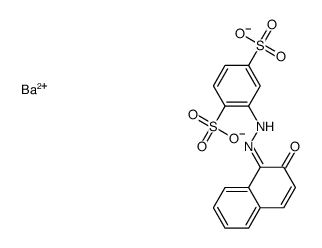 2-[(2-Hydroxy-1-naphthalenyl)azo]-1,4-benzenedisulfonic acid barium salt Structure