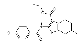 ethyl 2-[(4-chlorobenzoyl)amino]-6-methyl-4,5,6,7-tetrahydro-1-benzothiophene-3-carboxylate结构式