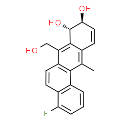 Benz[a]anthracene-8,9-diol, 4-fluoro-8,9-dihydro-7-(hydroxymethyl)-12-methyl-, trans- (9CI) Structure