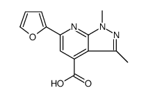 6-(2-呋喃基)-1,3-二甲基-1H-吡唑并[3,4-b]吡啶-4-羧酸结构式