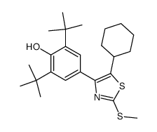 2,6-Di-tert-butyl-4-(5-cyclohexyl-2-methylsulfanyl-thiazol-4-yl)-phenol结构式