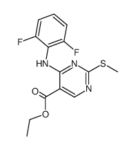 4-(2,6-difluoro-phenylamino)-2-methylsulfanyl-pyrimidine-5-carboxylic acid ethyl ester Structure