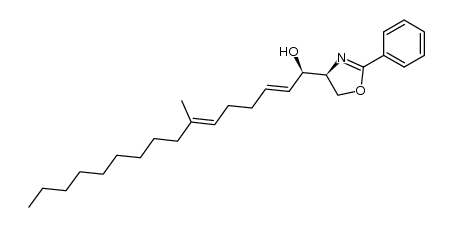 (2'E,6'E,4S,1'R)-4-(1'-hydroxy-7'-methyl-2',6'-hexadecadienyl)-2-phenyl-1,3-oxazolin-2-ene结构式