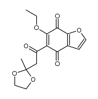 6-ethoxy-5-(2-(2-methyl-1,3-dioxolan-2-yl)acetyl)benzofuran-4,7-dione结构式
