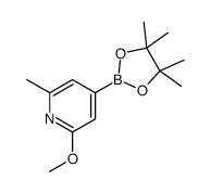 2-甲氧基-6-甲基-4-(4,4,5,5-四甲基-1,3,2-二氧硼杂环戊烷-2-基)吡啶结构式