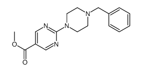 2-(4-苄基哌嗪-1-基)嘧啶-5-羧酸甲酯结构式