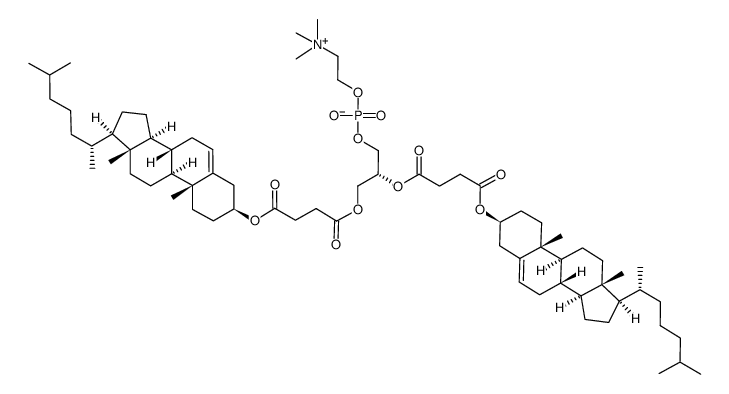 1,2-二胆固醇半琥珀酰-sn-甘油-3-磷酸胆碱结构式