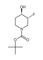 (3R,4R)-3-氟-4-羟基哌啶-1-羧酸叔丁酯结构式