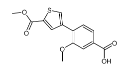 3-methoxy-4-(5-methoxycarbonylthiophen-3-yl)benzoic acid结构式