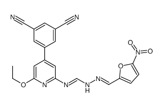 N(2)-(5-nitrofurfurylidene)formohydrazide-4-(3,5-dicyanophenyl)-6-ethoxy-2-pyridylimide structure