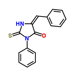 (5E)-5-Benzylidene-3-phenyl-2-thioxo-4-imidazolidinone Structure