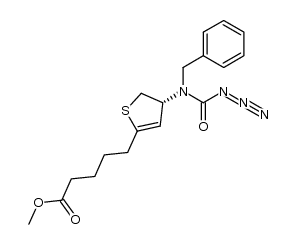 Δ2,3,N-(Phenylmethyl)-2-(carbomethoxybutyl)dihydrothiophene-4(S)-carbamoyl azide结构式