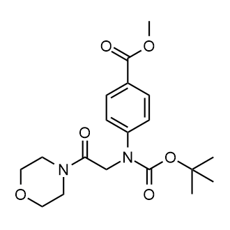 4-((叔丁氧基羰基)(2-吗啉-2-氧代乙基)氨基)苯甲酸甲酯结构式