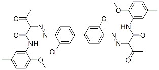 2,2'-(3,3'-Dichlorobiphenyl-4,4'-diylbisazo)bis[3-oxo-N-(2-methoxy-5-methylphenyl)butyramide]结构式