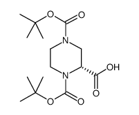 (R)-Piperazine-1,2,4-tricarboxylic acid 1,4-di-tert-butyl ester Structure