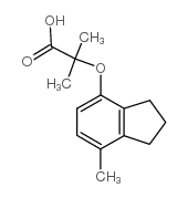 2-甲基-2-[(7-甲基-2,3-二氢-1H-茚-4-基)氧基]丙酸结构式