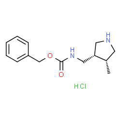 苯甲基 (((3S,4R)-4-甲基吡咯烷-3-基)甲基)氨基甲酯盐酸结构式