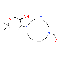 7-[(5R,6S)-6-Hydroxy-2,2-dimethyl-1,3-dioxepan-5-yl]-1,4,7,10-tetraazacyclododecane-1-carboxaldehyde Structure