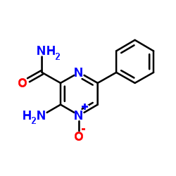 3-Amino-6-phenylpyrazine-2-carboxamide 4-oxide结构式