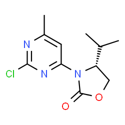 (R)-3-(2-氯-6-甲基-4-嘧啶基)-4-异丙基-2-噁唑烷酮结构式