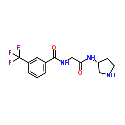 (R)-N-(2-氧代-2-(吡咯烷-3-基氨基)乙基)-3-(三氟甲基)苯甲酰胺结构式