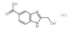 2-HYDROXYMETHYL-1 H-BENZOIMIDAZOLE-5-CARBOXYLIC ACID HYDROCHLORIDE Structure