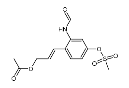 (E)-3-(2-formamido-4-((methylsulfonyl)oxy)phenyl)allyl acetate Structure