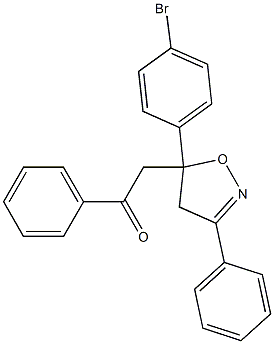 α-[5-(4-Bromophenyl)-3-phenyl-2-isoxazolin-5-yl]acetophenone Structure