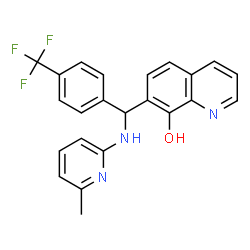 7-(((6-甲基吡啶-2-基)氨基)(4-(三氟甲基)苯基)甲基)喹啉-8-醇结构式