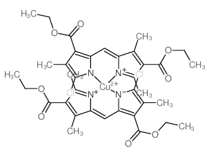 Copper,bis[dihydrogen2-[(4-carboxy-3,5-dimethyl-2H-pyrrol-2-ylidene)methyl]-5-chloro-4-methylpyrrole-3-carboxylato]-,tetraethyl ester (8CI) Structure