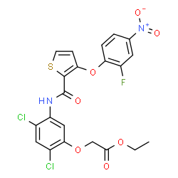 ETHYL 2-[2,4-DICHLORO-5-(([3-(2-FLUORO-4-NITROPHENOXY)-2-THIENYL]CARBONYL)AMINO)PHENOXY]ACETATE结构式