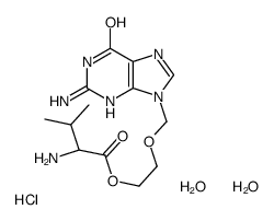 2-[(2-amino-6-oxo-3H-purin-9-yl)methoxy]ethyl (2S)-2-amino-3-methylbutanoate,dihydrate,hydrochloride Structure