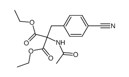 N-acetyl-4-cyano-α-(ethoxycarbonyl)phenylalanine ethyl ester Structure