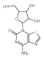 5-amino-2-[3,4-dihydroxy-5-(hydroxymethyl)oxolan-2-yl]-9-thia-2,4,7-triazabicyclo[4.3.0]nona-4,7,10-trien-3-one结构式