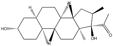 3β,17α-Dihydroxy-16α-methyl-5β-pregnan-20-one结构式