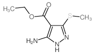ethyl 5-amino-3-methylthio-1H pyrazole-4-carboxylate structure