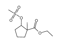 ethyl 1-methyl-2-((methylsulfonyl)oxy)cyclopentane-1-carboxylate结构式