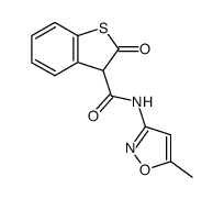 2-Oxo-2,3-dihydro-benzo[b]thiophene-3-carboxylic acid (5-methyl-isoxazol-3-yl)-amide Structure