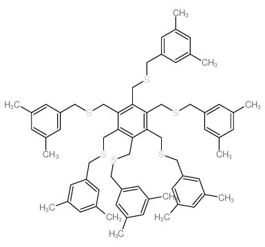 Benzene,1,2,3,4,5,6-hexakis[[[(3,5-dimethylphenyl)methyl]thio]methyl]-结构式