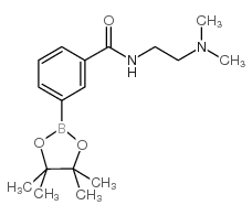 N-(2-(二甲基氨基)乙基)-3-(4,4,5,5-四甲基-1,3,2-二氧硼杂环戊烷-2-基)苯甲酰胺结构式