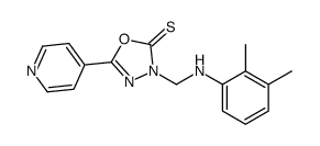 1,3,4-Oxadiazole-2(3H)-thione, 3-(((2,3-dimethylphenyl)amino)methyl)-5-(4-pyridinyl)-结构式