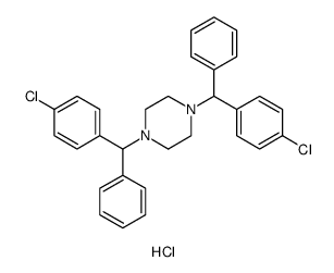 1,4-双((4-氯苯基)(苯基)甲基)哌嗪二盐酸盐结构式