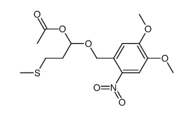 acetic acid 1-(4,5-dimethoxy-2-nitrobenzyloxy)-3-methylsulfanylpropyl ester结构式