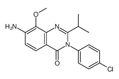 7-氨基-3-(4-氯苯基)-8-甲氧基-2-(1-甲基乙基)-4(3H)-喹唑啉酮结构式
