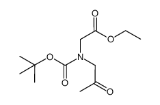 ethyl [N-((1,1-dimethylethoxy)carbonyl),N-(2-oxopropyl)]glycinate Structure