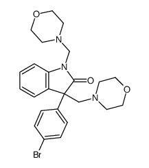 3-(4-Bromo-phenyl)-1,3-bis-morpholin-4-ylmethyl-1,3-dihydro-indol-2-one结构式