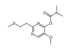 N,N-dimethyl O-(2-(2-methylthio-ethyl)-5-methoxy-pyrimidin-4-yl)carbamate Structure