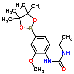 4-(3-乙基脲基)-3-甲氧基苯基硼酸,频哪醇酯结构式